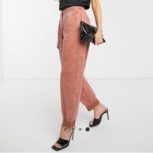 ASOS Design red high waist relaxed fit pant sz 6
